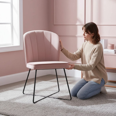 Design Stuhl Sitz Praxis Ess Zimmer Stühle Textil Stoff Polster Warte Kanzlei