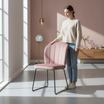 Design Stuhl Sitz Praxis Ess Zimmer Stühle Textil Stoff Polster Warte Kanzlei