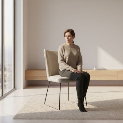 Wartezimmer Design Stuhl Sitz Stühle Praxis Ess Zimmer Stoff Textil Polster
