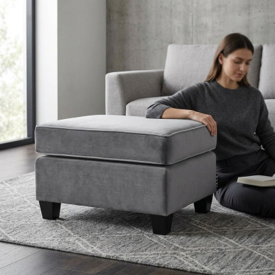 Sitzhocker Hocker Pouf Puff Sitzpouf Fußhocker Ottomane Samt 75x53m