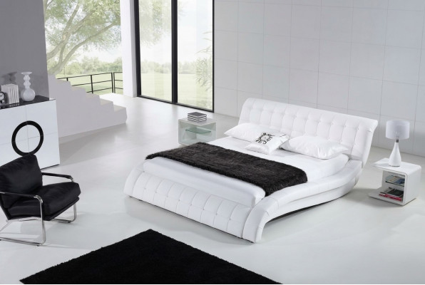 Bett Betten Polster Doppel Ehe Hotel Luxus Leder Moderne Deko Designer