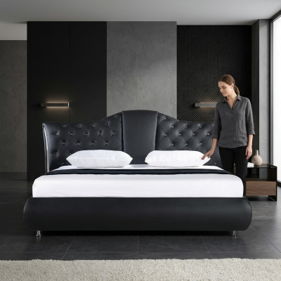 Chesterfield Bett Design Klassische Betten Doppel Leder Polster Schlafzimmer