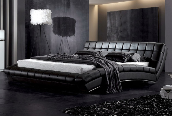 Bett Betten Polster Doppel Ehe Luxus Leder Moderne Designer Schlafzimmer