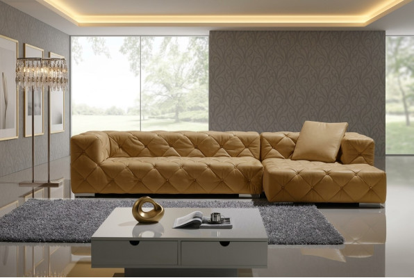 Chesterfield Leder Modern Couch Wohnlandschaft Ledersofa Ecksofa Sofa