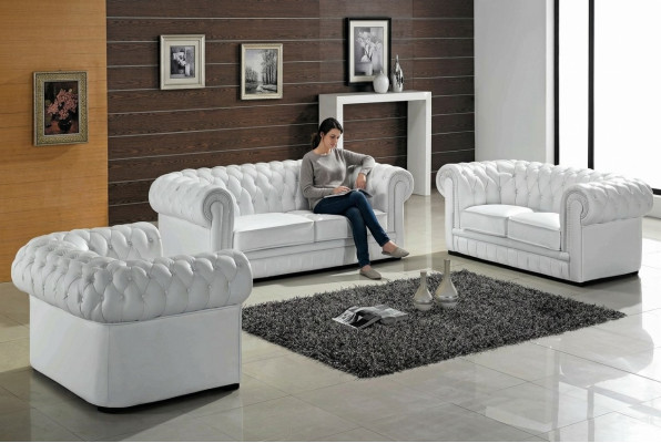 Chesterfield Couchen Sofas Polster Leder 32 Sitzer Sofagarnitur Garnituren Set
