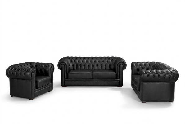 Sofagarnitur Chesterfield Möbel Sofa Sitzer Set Sofa Polster Couch Leder