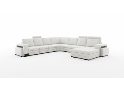 Wohnzimmer Sitz Garnitur Sofa Polster Set Wohnlandschaft Sofa + 2x Hocker