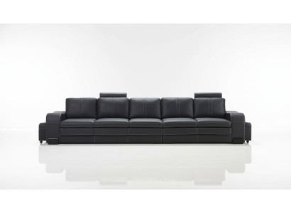 Design Polster Luxus Sitz Sofa Couch Leder Textil Sofa 5 Sitzer Fünfsitzer xlmoebel