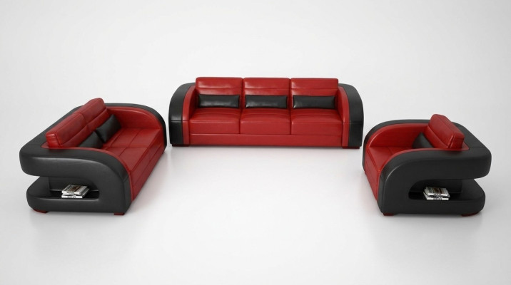 Luxuriöse Wohnzimmer Sofagarnitur 3+2 Set Garnitur Leder Polster Couchen