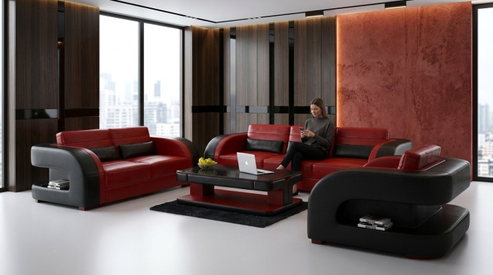 Sofa Sofagarnitur 3+1+1 Sitzer Set Design Polster Couchen Couch Modern
