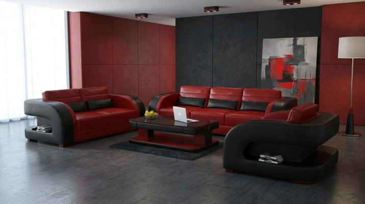Sofa Sofagarnitur 3+1+1 Sitzer Set Design Polster Couchen Couch Modern