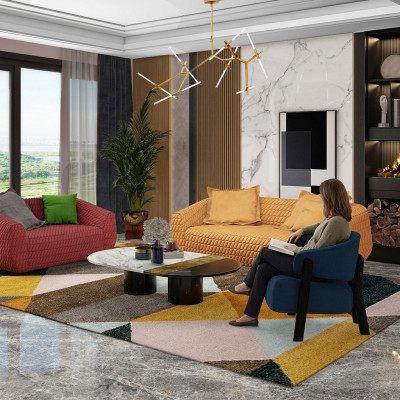 Luxuriöse Sofagarnitur Textil Polster Couchen Sofa Wohnzimmer 3+2 Set
