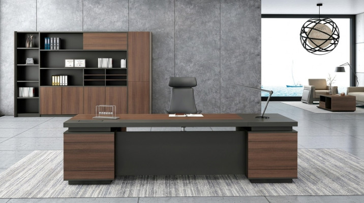 Eckschreibtisch Kabelkanal Home Office Tisch groß Chef Tische Schreibtisch