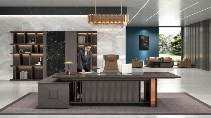 Eckschreibtisch Büro Einrichtung Chef Zimmer Möbel Design Schreibtische