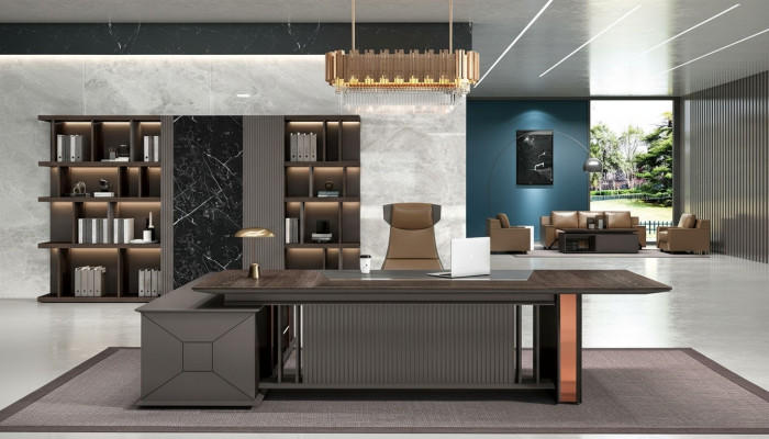 Eckschreibtisch Büro Einrichtung Chef Zimmer Möbel Design Schreibtische
