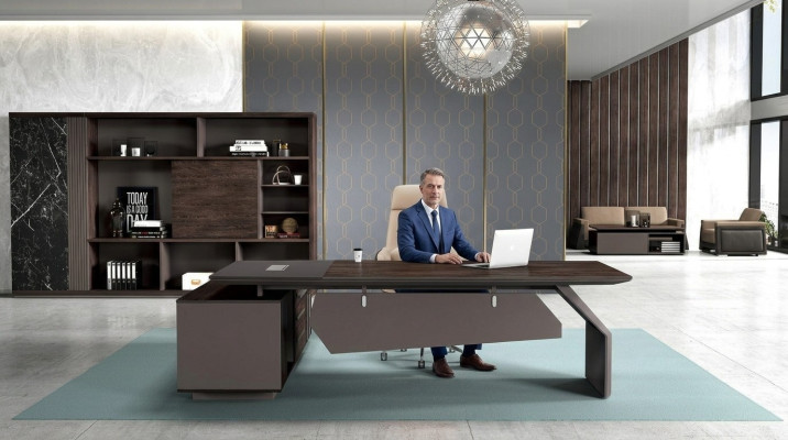 Chef Schreibtisch 260 x 220 cm Einrichtung Tisch Kanzlei Praxis Tische