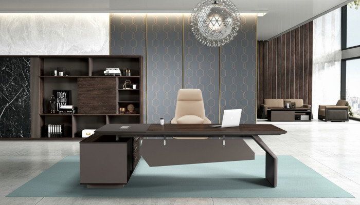 Chef Schreibtisch 260 x 220 cm Einrichtung Tisch Kanzlei Praxis Tische