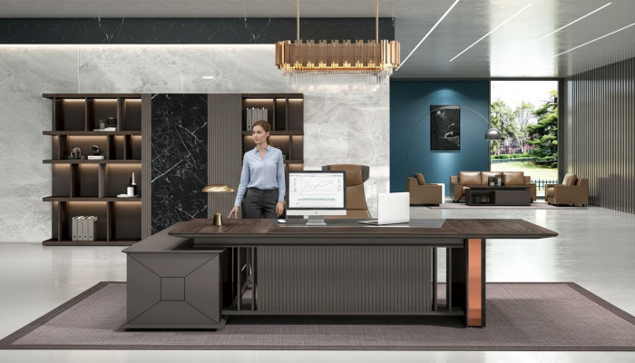 Schreibtisch Tisch Büro Einrichtung Arbeitstisch Kanzlei Aktenschrank 2tlg.