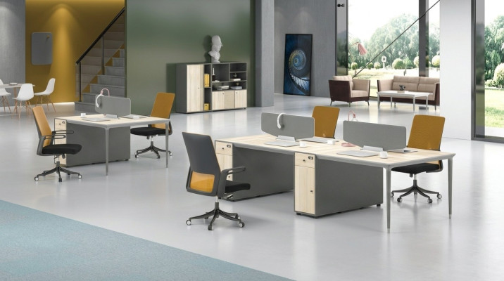 Büro Möbel Einrichtung Ausstattung Tisch Callcenter 4 Arbeitsplätze