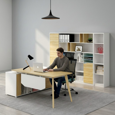 Eckschreibtisch Arbeit Schreib Büro Tisch Klasse Designer Möbel Tische 2tlg. neu