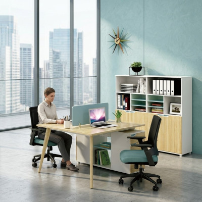 Schreibtisch workstation tisch 2 arbeitsplätze counter holz tische büro möbel