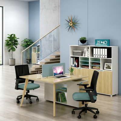 Schreibtisch workstation tisch 2 arbeitsplätze counter holz tische büro möbel