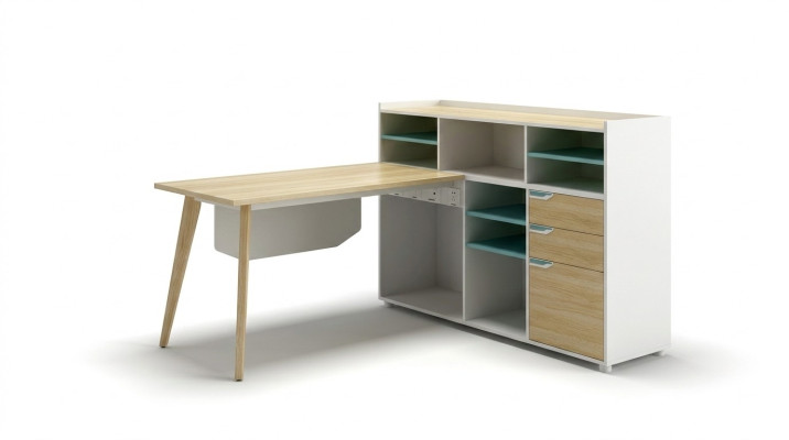Schreibtisch mit Regal Home Office Büroeinrichtung Möbel Schreibtisch