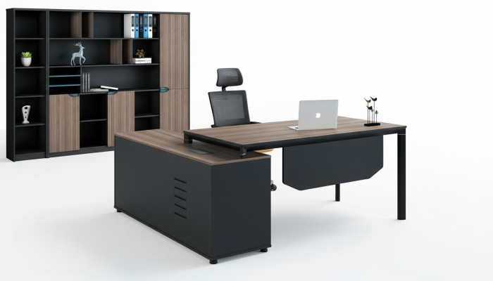 Schreibtisch mit Regal Home Office Büroeinrichtung Deko Möbel Schreibtisch