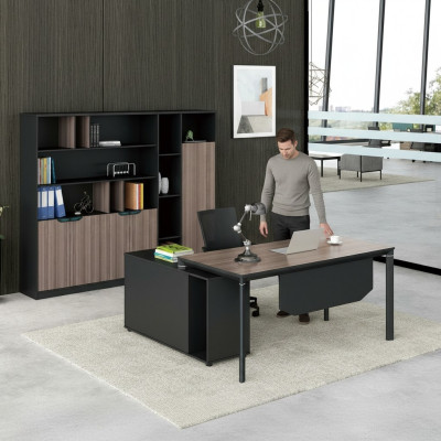 Büro Set Komplettbüro Eckschreibtisch Aktenschränke 2tlg. mit Kabelkanal