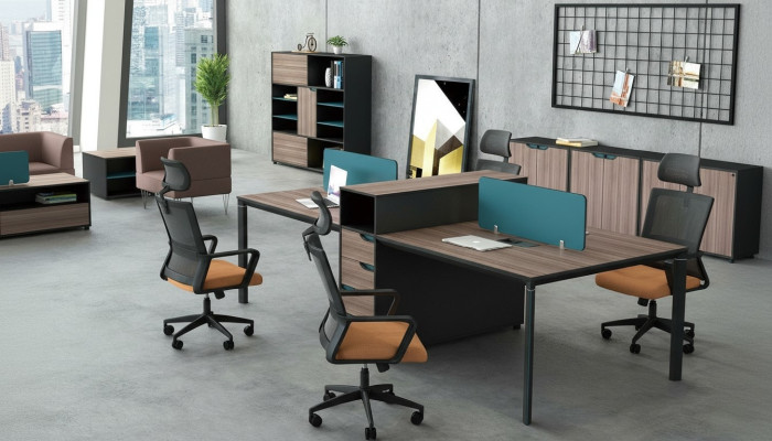 Schreibtisch workstation tisch 4 arbeitsplätze counter holz tische büro