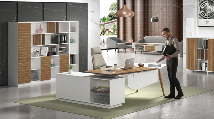 Eckschreibtisch Arbeits Schreib Büro Tisch Luxus Designer Klasse Möbel