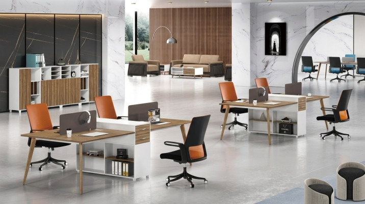 Büro Möbel Einrichtung Tische Tisch Schreibtisch Callcenter Holz
