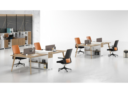 Büro Möbel Einrichtung Tische Tisch Schreibtisch Callcenter Holz