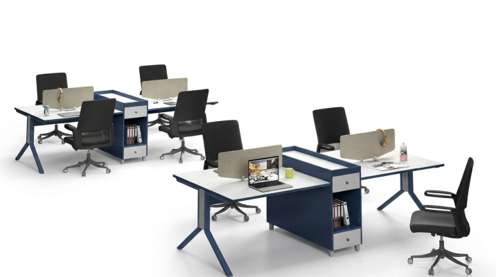 Tisch Büro Möbel Einrichtung Tische Callcenter 4 Arbeitsplätze Schreibtisch