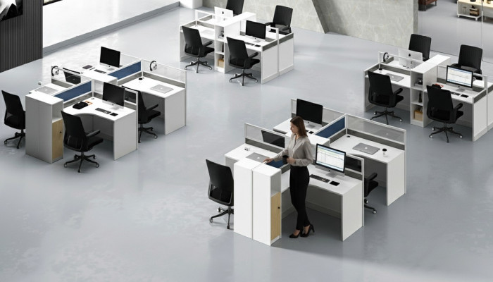 Schreibtisch 4er Bürotisch Tisch Arbeitstisch Möbel Counter call center möbel