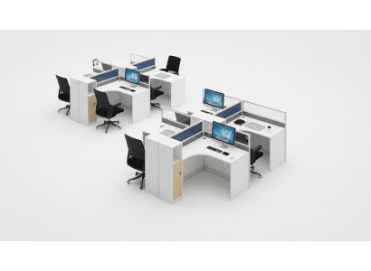 Schreibtisch 4er Bürotisch Tisch Arbeitstisch Möbel Counter call center möbel