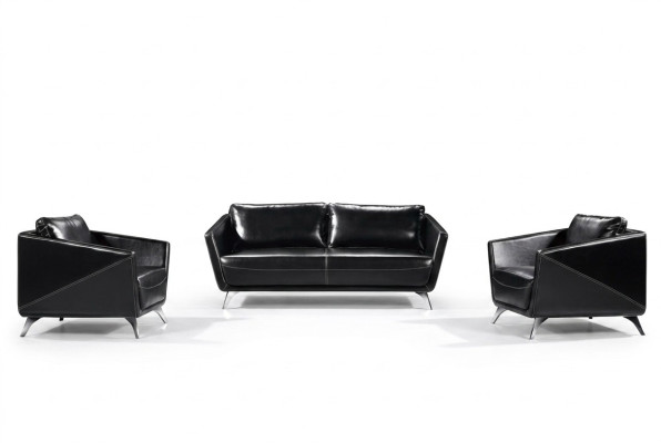 Sofagarnitur 3+1+1 Sitzer Ledersofa Couch Wohnlandschaft Garnitur Design Modern