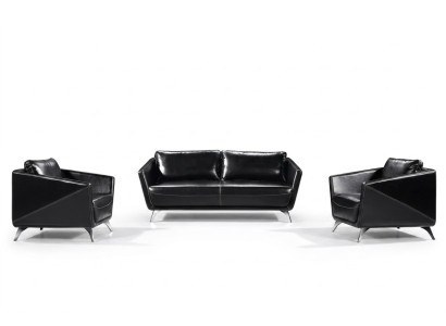 Sofagarnitur 3+1+1 Sitzer Ledersofa Couch Wohnlandschaft Garnitur Design Modern