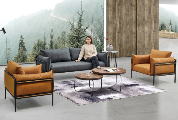 Sofagarnitur Sofa Couch Polster Stoff Garnitur 3+1+1 Komplett Set Garniturern