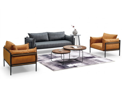 Sofagarnitur Sofa Couch Polster Stoff Garnitur 3+1+1 Komplett Set Garniturern