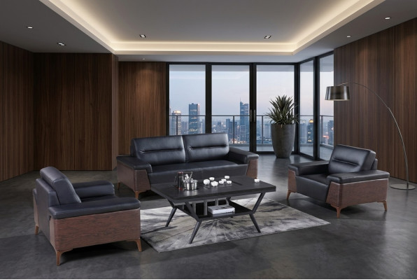 Design Sofagarnitur 3+1+1 Sitzer Leder Couch Polster Sofas Büroeinrichtung Neu