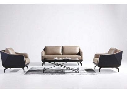 Sofagarnitur 3+1+1 Sitzer Set Design Sofas Polster Couchen Leder Relax Moderne