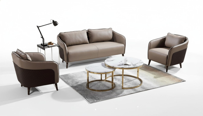 Sofagarnitur Büro Couch Polster Sofa Set 3+1+1 Leder Couchen Sofas Komplett Neu
