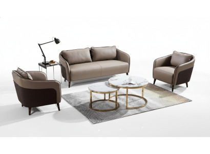 Sofagarnitur Büro Couch Polster Sofa Set 3+1+1 Leder Couchen Sofas Komplett Neu