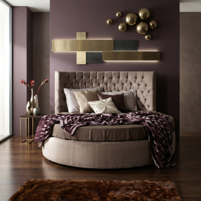 Runde Chesterfield Luxus Rund Bett Klassische Hotel Samt Textil Leder Betten Neu