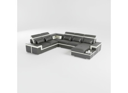 Sofas U Form Sofa Couch Polster Garnitur Wohnlandschaft Design Ecksofa Leder Neu