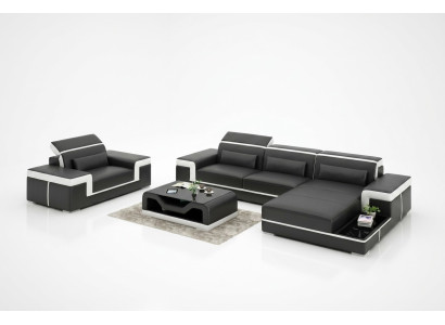 Ecksofa Set Couch Polster Eck Garnitur Sessel Wohnlandschaft L Form