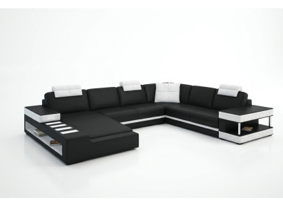 U Form Sofa Couch Polster Garnitur Wohnlandschaft Design Luxus Ecksofa