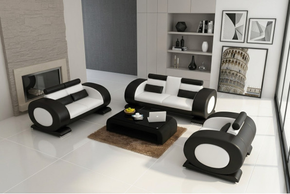 Sofagarnitur Ledersofa Sofa Couchen Set Sofa Polster Couch 3tlg Sessel Sitzer