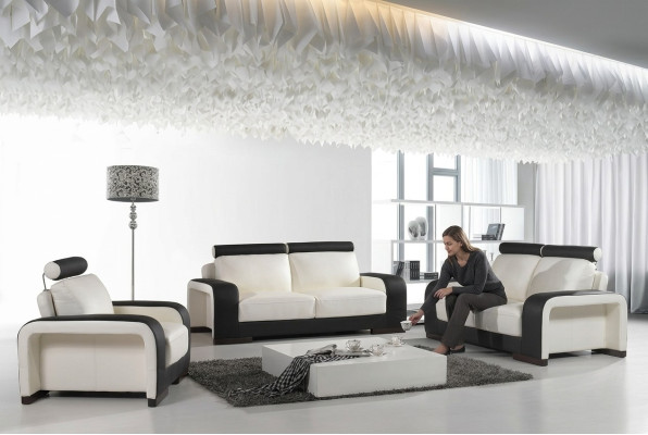 Sofagarnitur Garnituren Set Design Sofas Polster Couchen Leder 321 Sitzer